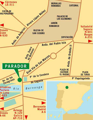 Parador Leon map