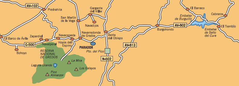 Parador Gredos map